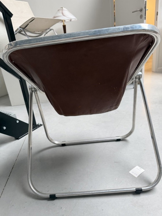 Image 1 of Chaise Giancarlo Piretti pour Castelli marron vintage