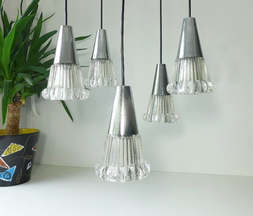 Vintage pendant lamp 60s 70s chandelier Richard Essig Space Age lamp