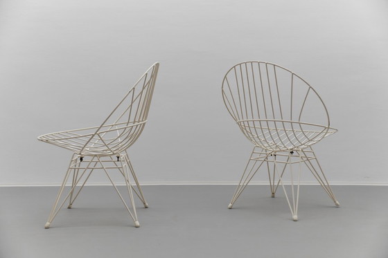 Image 1 of Combex Wire Chair and Combex Wire Table by Cees Braakman for Pastoe, Netherlands, 1950s, Set of 3