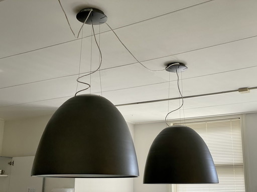 2 Artemide Nur Pendant Lamps Anthracite, As A Set But Also To Buy Separately. Price Is Per Lamp