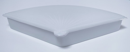Scatola a forma di ventaglio, porcellana di Limoges