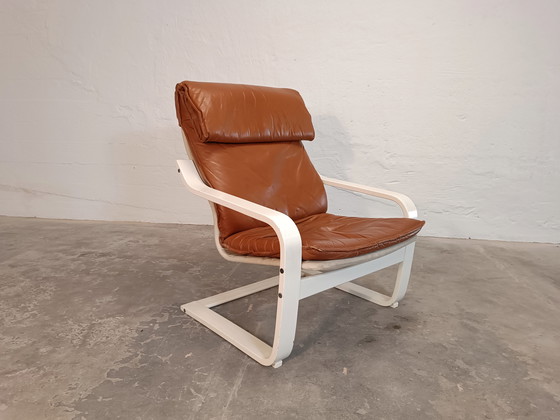 Image 1 of Noboru Nakamura cognac lederen fauteuil 