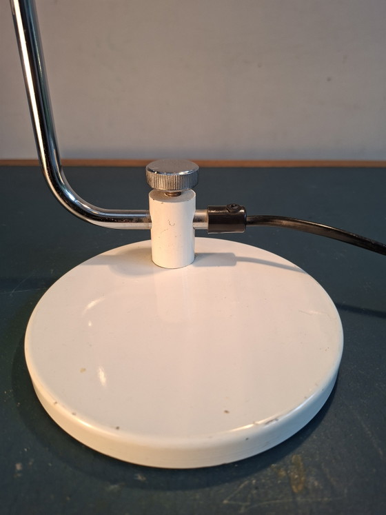 White Desk Lamp, Seventies, Hala Zeist – Reading Lamp, Metal (photo 4 of 10)