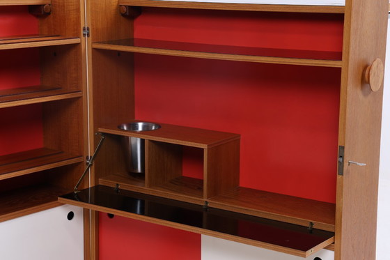 Image 1 of Rare armoire de bar de Johannes Andersen | Mid Century Bar | 60s pliable Vintage Teck Rollbar bois #09-06