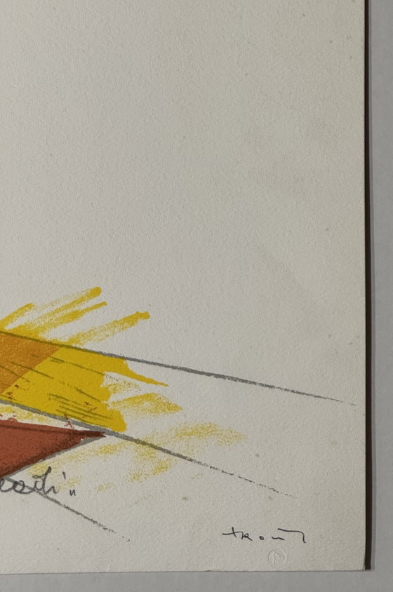 Image 1 of Sandro Trotti silkscreen print, 50x70cm, homage to Kennedy, abstract, modern