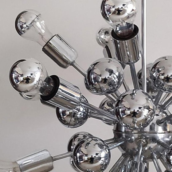Image 1 of 1970s Astonishing Chandelier Sputnik by Goffredo Reggiani in Chrome. Made in Italy