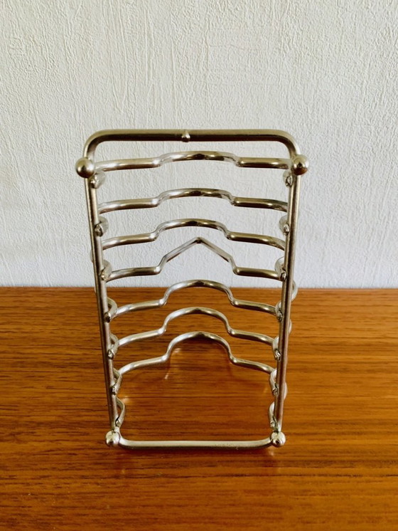 Image 1 of Porta toast Art Déco, placcato argento, per 6 fette, anni '30