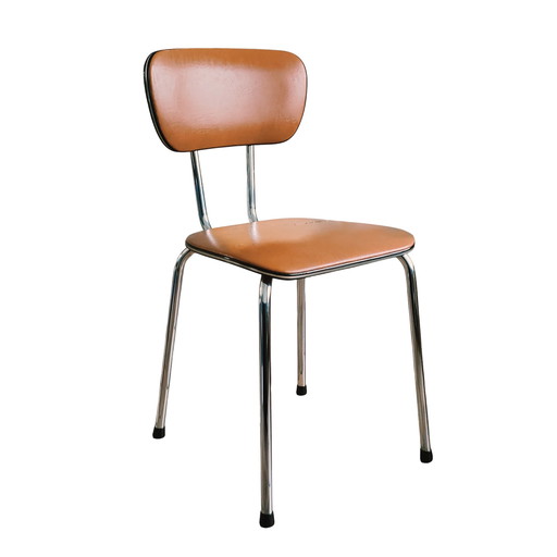 Vintage Nova chair in faux leather - 1970s, orange-brown