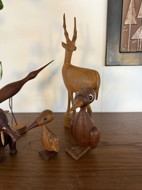 Image 1 of Lot of 5 Danish teak figurines, Kay Bojesen '60