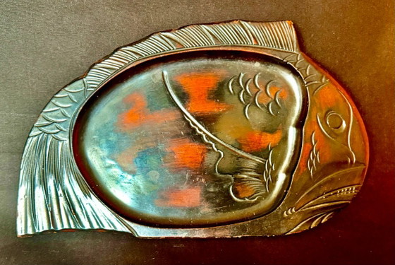 Vassoio Chinoiserie a forma di pesce, Accessori da tavola, Legno, Arancione (foto 8 di 8)