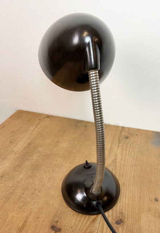 Image 1 of Vintage Brown Bakelite Gooseneck Table Lamp, 1950s