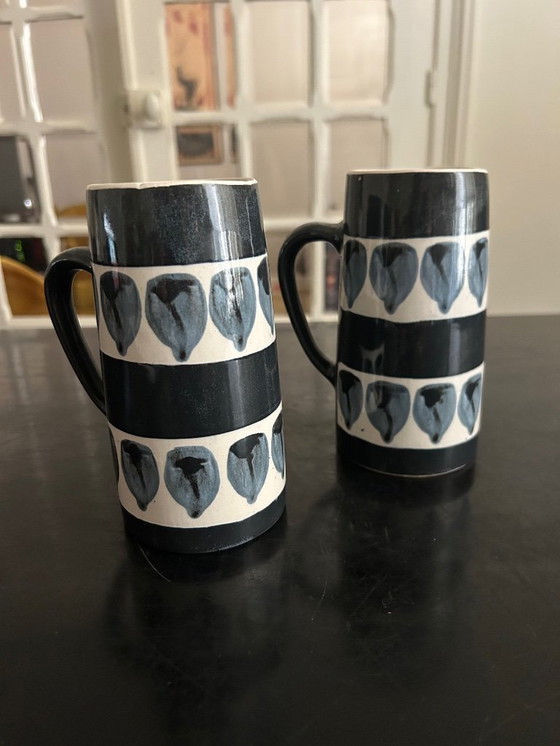 Image 1 of two vintage ceramic mugs