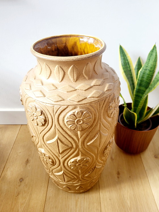 Image 1 of Vintage Floor Vase XXL, Ceramic, Bay, Numbered 76/50, West Germany