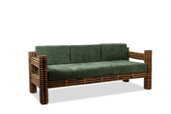 Image 1 of Divano a 3 posti o seduta a parete, modello 'Kapla'. 1960s.