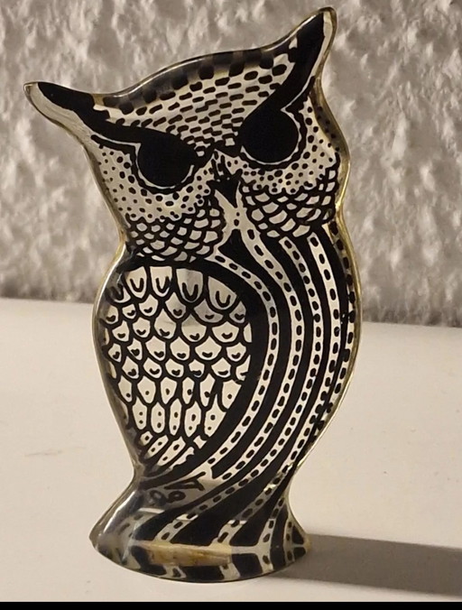 vintage Abraham Palatnik Op Art Eule Plexiglas Lucite Brasilien 9cm