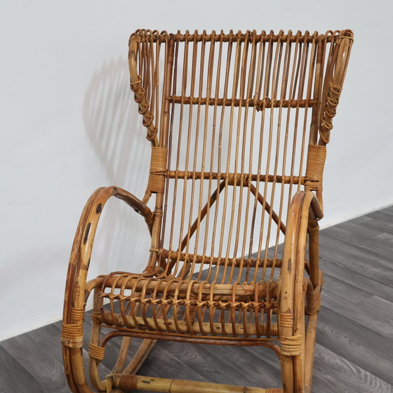 Image 1 of Poltrona a Dondolo Rocking Chair Francese Vintage Design Modernariato 1960’s