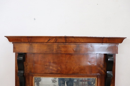 Antique Wall Mirror in Walnut, Empire Period Early 19th Century