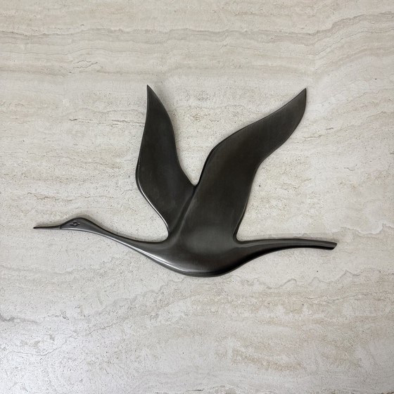 Image 1 of Mid Century Design tinnen wandvogel, 1970