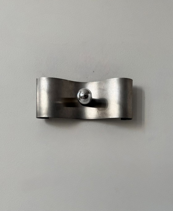 Image 1 of Applique vintage, métal brossé, France, 1970