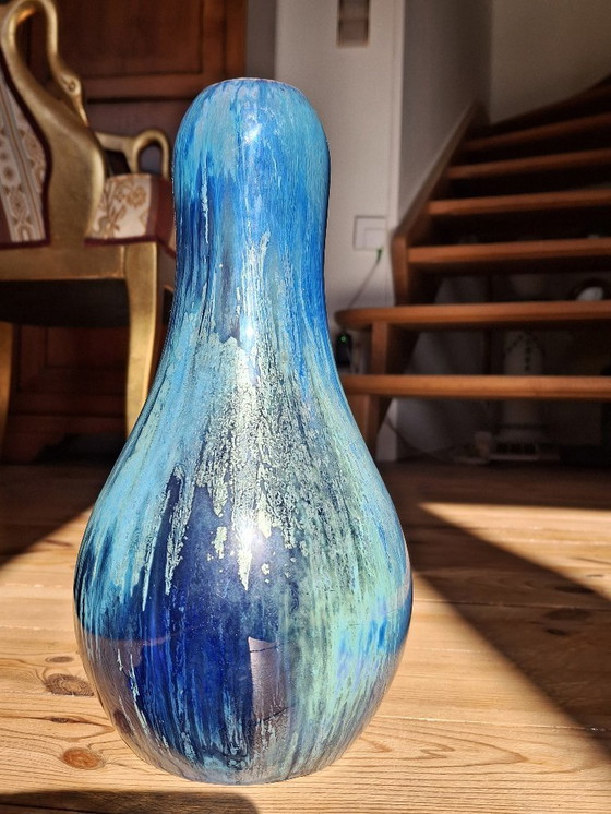 Image 1 of Schimmernde Vase von Alphonse Cythère (1861–1941), 26 cm, signiert, Art-Deco-Periode, 1920