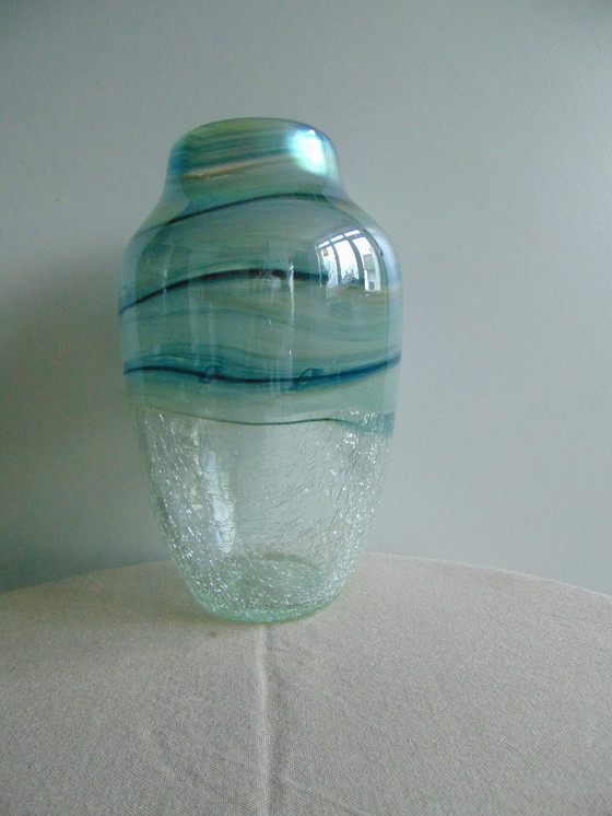 Image 1 of Vaas met Craquelé en lusterglazuur