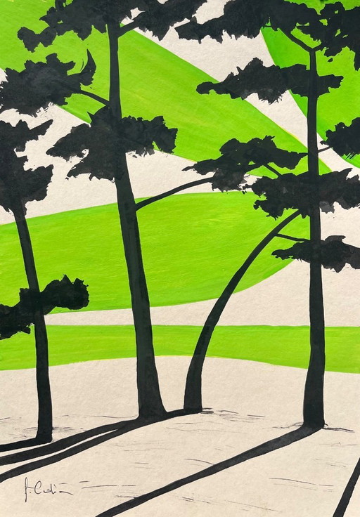 Inkt en gouache op natuurpapier. Formaat 30x21cm.