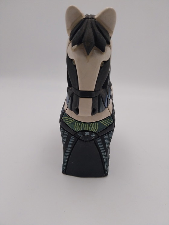 Image 1 of 1 x Artisania Rinconada keramisch paard  1970's Uruguay zwart 