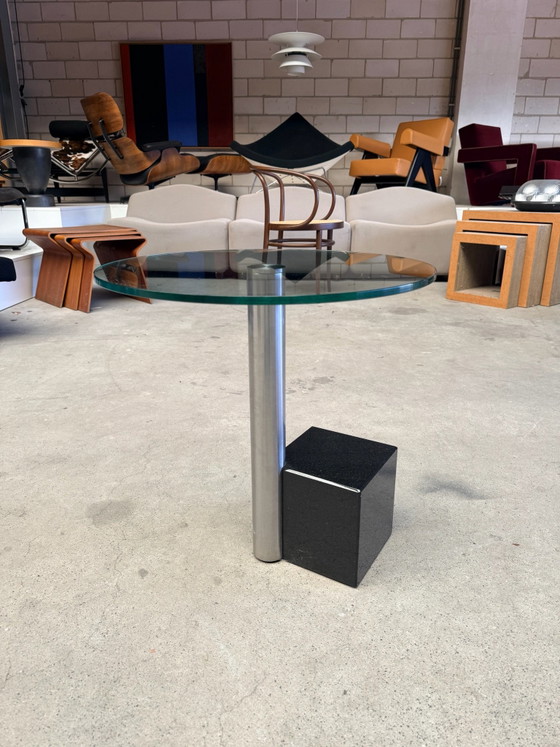 Metaform HK-2 Side table, Hank Kwint (stock:2), Glass, Metal, Black (photo 2 of 9)