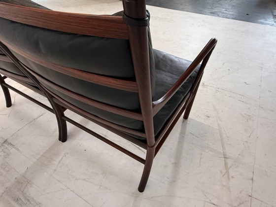 Divano a due posti in legno e pelle nera, Poul Jeppesens Møbelfabrik, Divani 2 posti, Nero (foto 11 di 14)