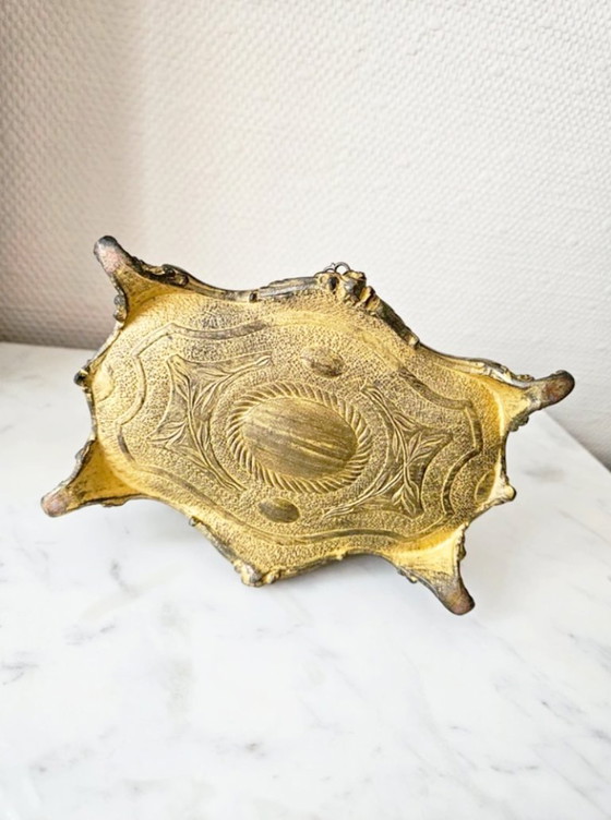 Image 1 of Zeldzame antieke geheime doos in rococo-stijl (Lodewijk XV) van verguld brons met sleutel, gewicht 858 g