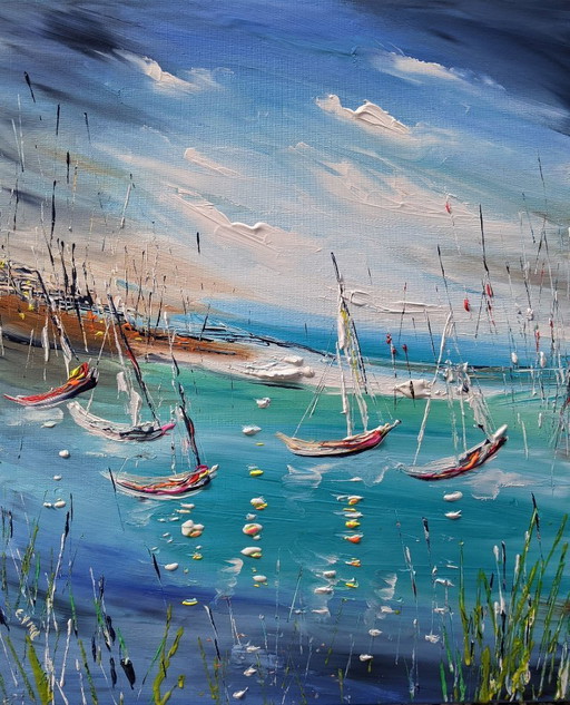 Evelina VINE - Abstracts Boats - Artist's painting
