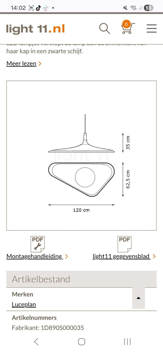 Image 1 of Gebruikte Luceplan Soleil Noir hanglamp, ontworpen door Studio Odile Decq. Verkeert in goede staat. Wegens verhuizing overbodig 