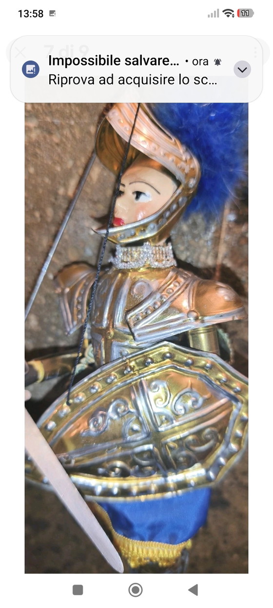 Armure de cérémonie vintage Angelica Sicilian Pupo 30cm – Objets déco, Metal, Textile (photo 7 of 9)