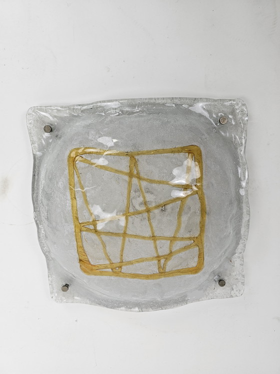 Image 1 of Italiaanse plafondlamp of wandlamp dik Murano ijsglas
