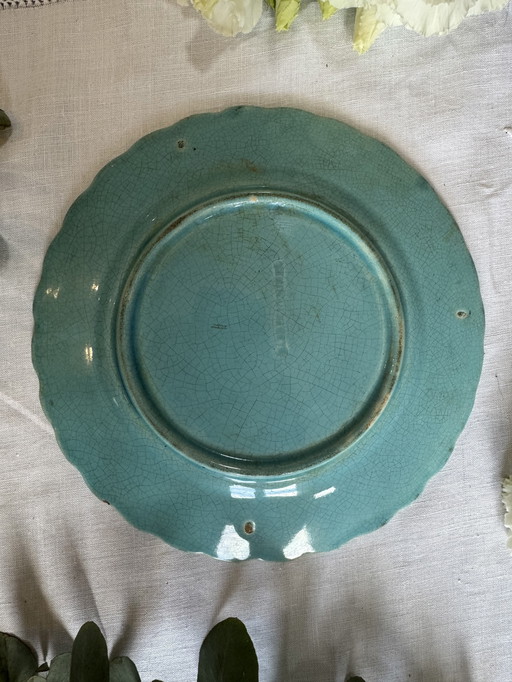 Plato de pájaro de mayólica