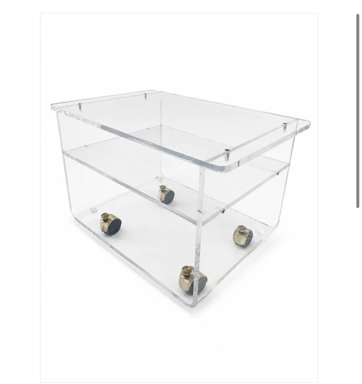 Vintage Plexiglas serveerwagen van David Lange voor Marais, jaren 70 – Metal