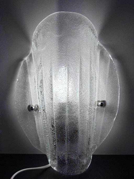 Murano ijsglazen wandlamp Fischer Leuchten Duitsland 1960