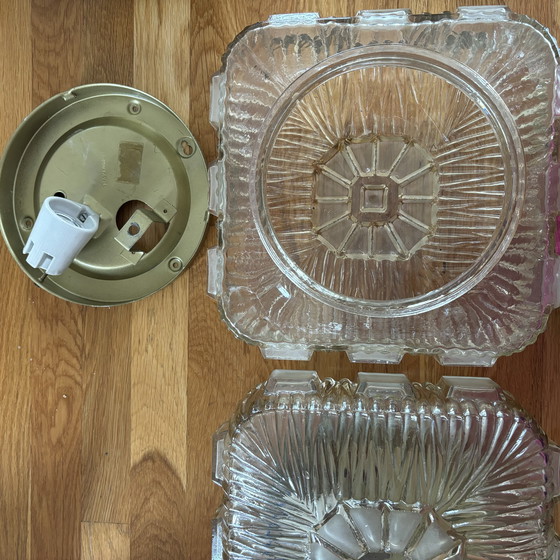 Image 1 of Set Of Two Glass Vintage Ceiling Lamps