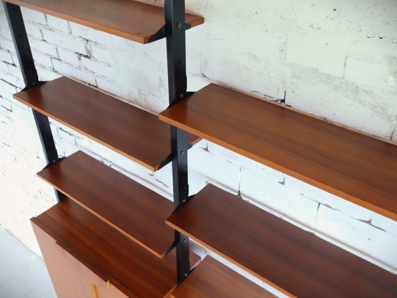 Image 1 of Mid-Century modular bookcase with fold-down Desk