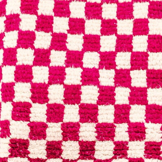 Tapis Berbère Marocain Avec Des Carreaux Rose 240/130cm – Wool (photo 3 of 6)