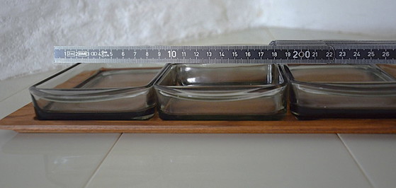 Set da portata in legno e vetro fumé, Accessori da tavola, Marrone, Vintage (foto 14 di 15)