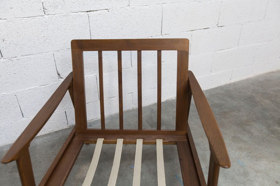 Image 1 of Poltrona scandinava in teak, anni '60, smontabile, con tessuto tartan