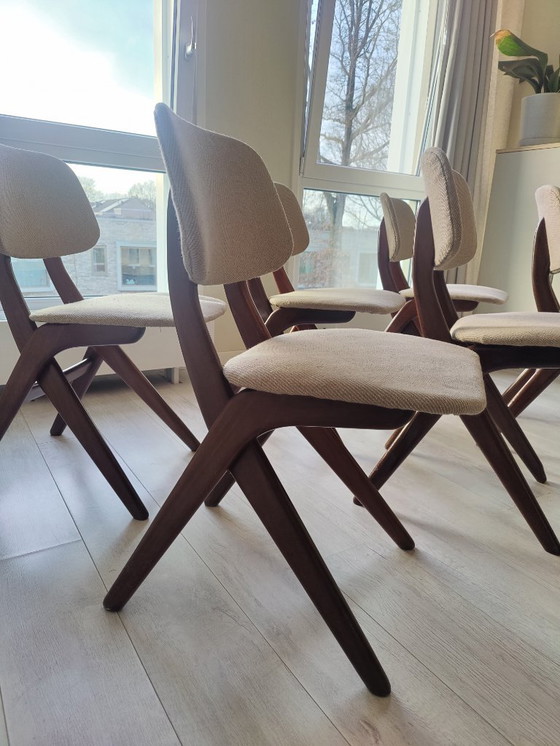 Image 1 of Suite de 6 chaises ciseaux par Louis van Teeffelen pour Wébé