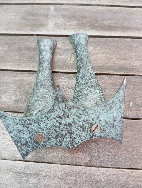 Image 1 of Portapipe doppio in bronzo di metà secolo Hirondelle