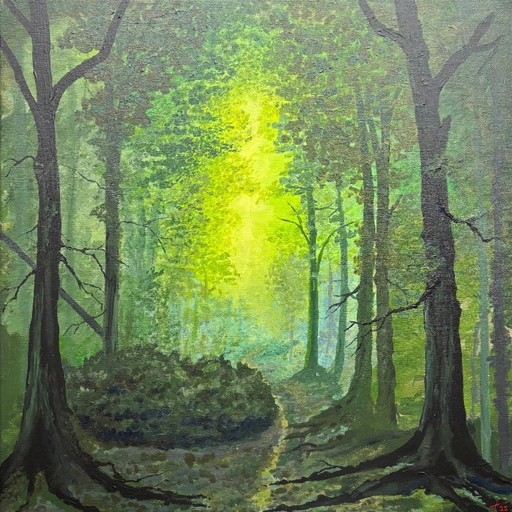 Rotkäppchen | Mysterieus Boslandschap | Grimm-serie | 60x60 cm