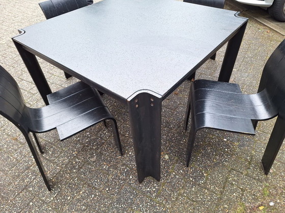 Image 1 of Striptafel met 4 stoelen - Gijs Bakker Castelijn - 1970