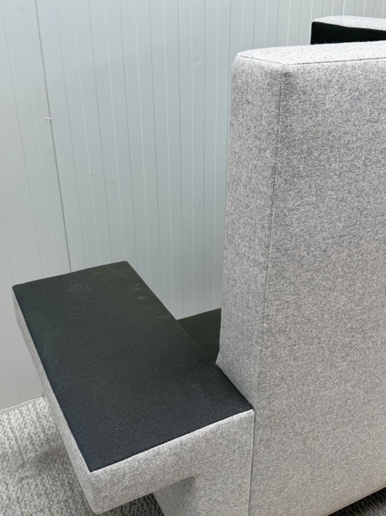 Fauteuil acoustique Palau Casala Bricks avec plateau, vert foncé/gris – polished steel (photo 9 of 10)