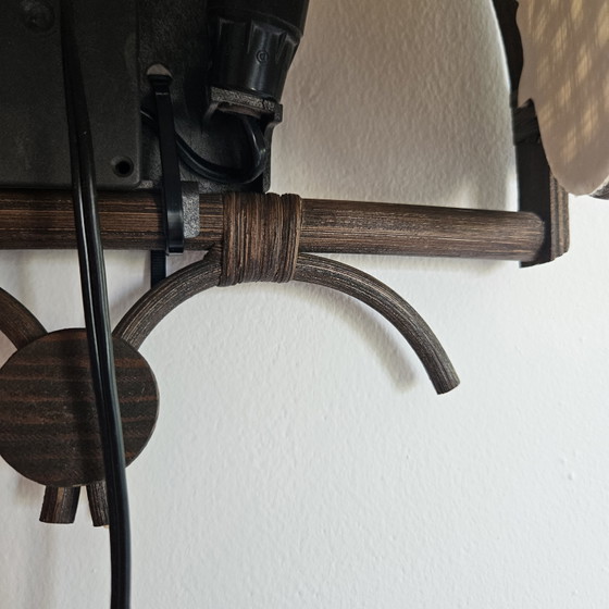 Image 1 of Vintage rattan wall lamp