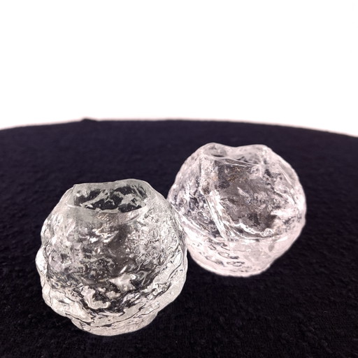 2x Vintage Kosta Boda Snowball Tealight Holder Ann Wärff – kandelaars en kaarsen, Glass (photo 2 of 11)