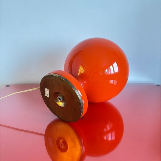 Image 1 of Mid-Century Opaline Glass Table Lamp by S. Tabery for Osvetlovaci Sklo, Czechoslovakia